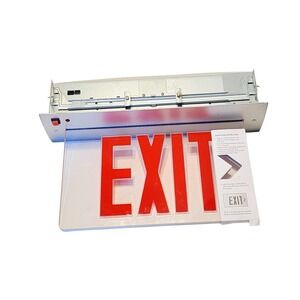 NEW! LITHONIA LIGHTING Exit Sign - Edge-Lit - Red Letters, EDGRNY 2 R EL M4 Open
